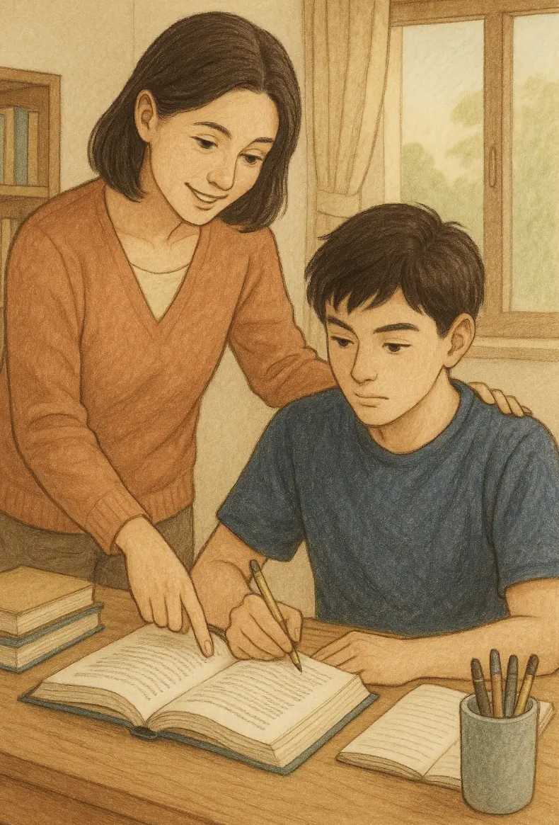高中陪读母子